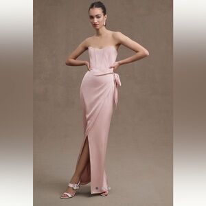 V Chapman June Corset Jacquard Front Slit Gown